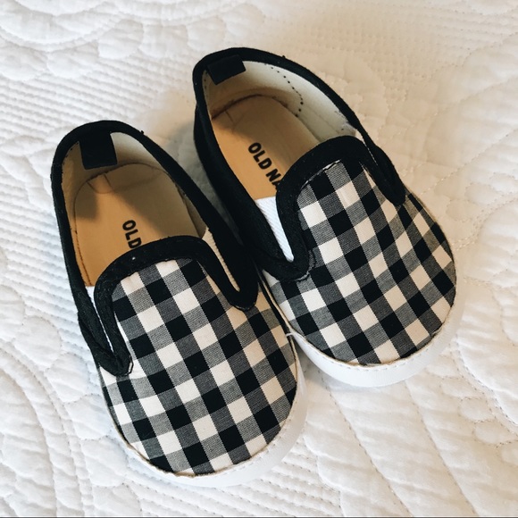 black and white plaid shoes